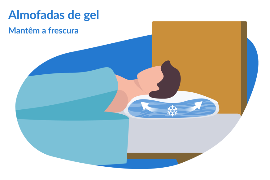 As almofadas de espuma de gel ajudam a regular a temperatura corporal.